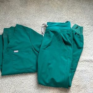 FIGS Hunter green scrub set